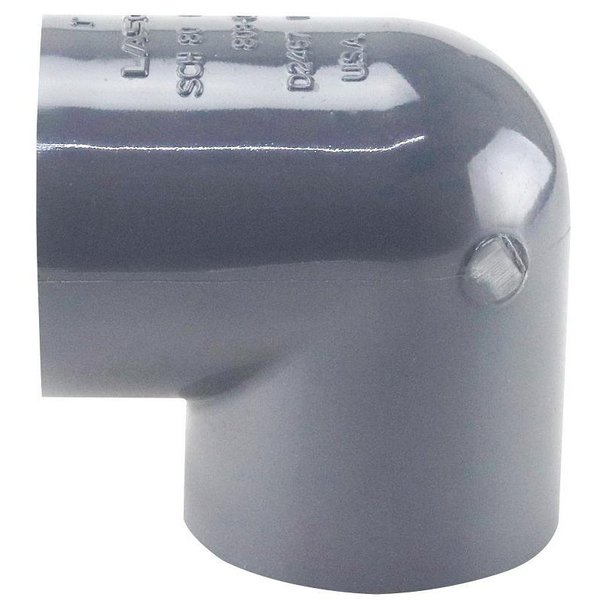 Genova Thrifco Plumbing 8214210 Pipe Elbow, 1 in, Threaded, 90 deg Angle, PVC, SCH 80 Schedule 808010-BC